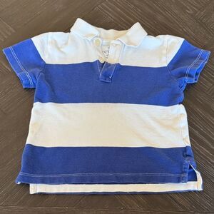 Crewcuts polo, blue stripe, rugby style, white, blue, classic, size 2, toddler